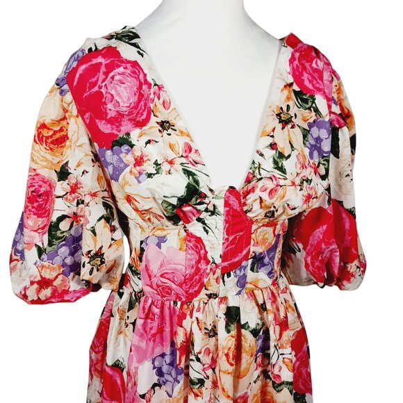 Buddy Love, NWT Bonnie Puff Sleeve Mini Dress, Love Story  Floral Small Coquette - Picture 8 of 16
